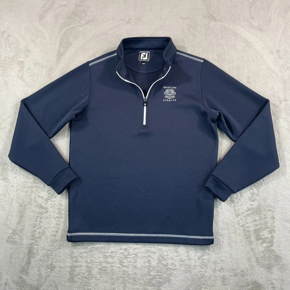 FootJoy x Whistling Straits Golf Course Half-Zip Pullover Junior Boys Large Navy